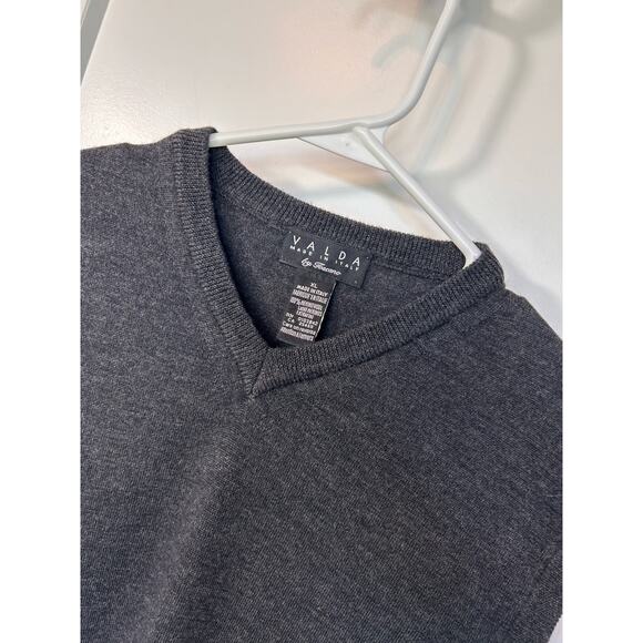 Valda by Toscano Men's Merino Wool V-Neck Knit Sweater Vest Pullover Gray SZ XL - Picture 4 of 8